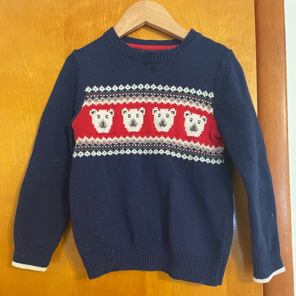 Mini Biden polar bear Christmas sweater sz 7-8